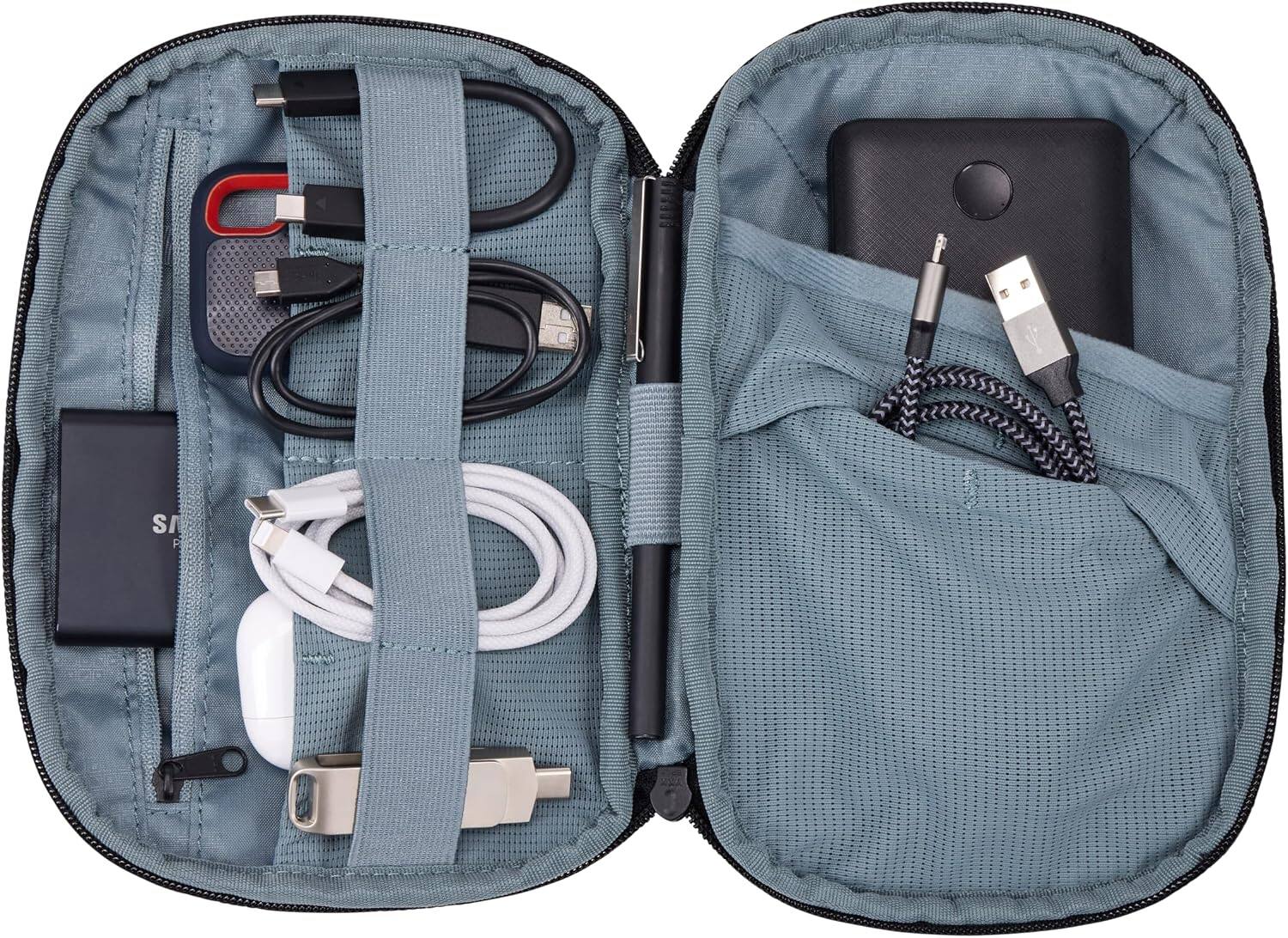 Alt View 11. Thule - Terra PowerShuttle - Medium travel case for cords, cables, charger, power banks, AirPods, earbuds, headphones and more - Black.