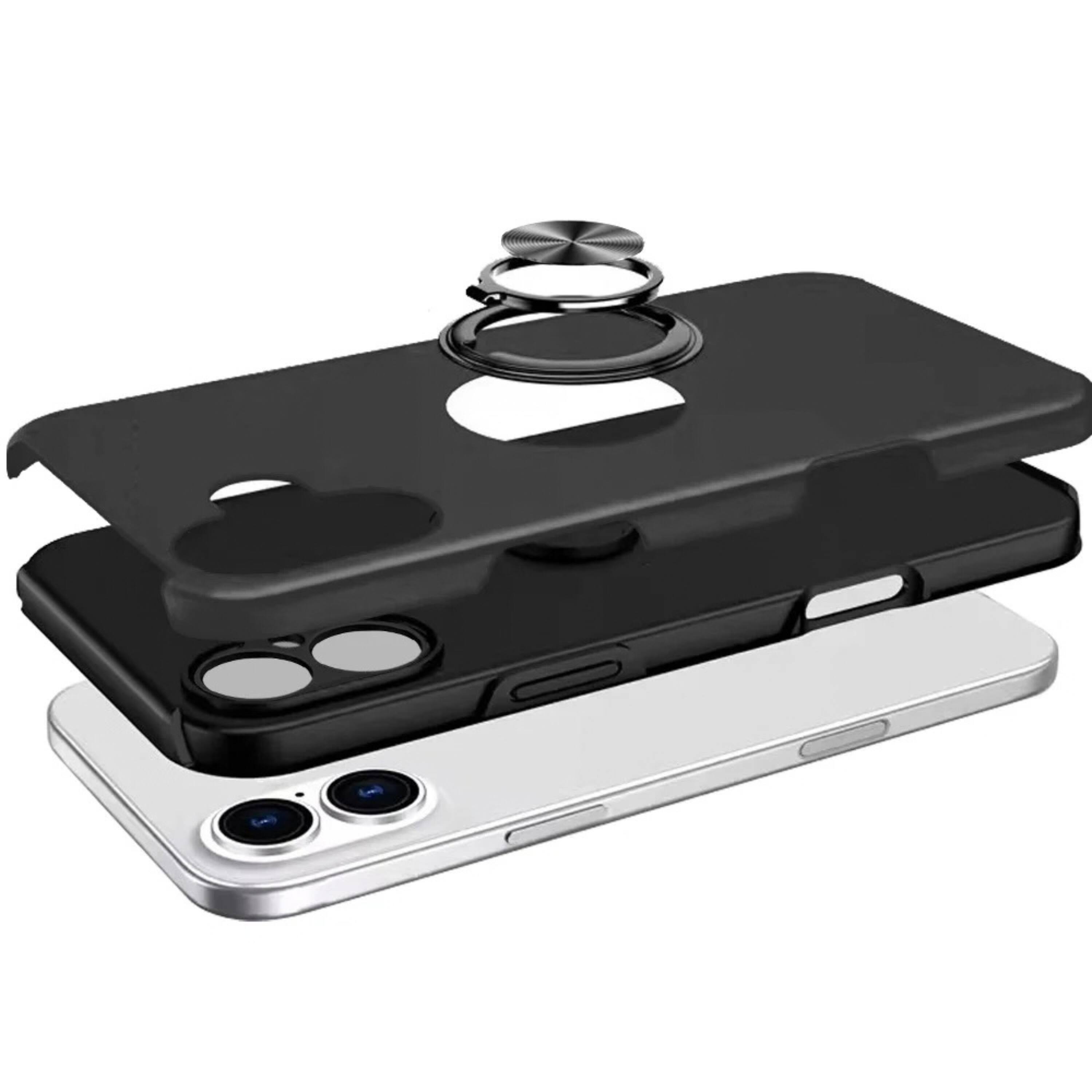 Kitcheniva Dual Layer Shockproof Ring Stand Phone Case With Tempered ...