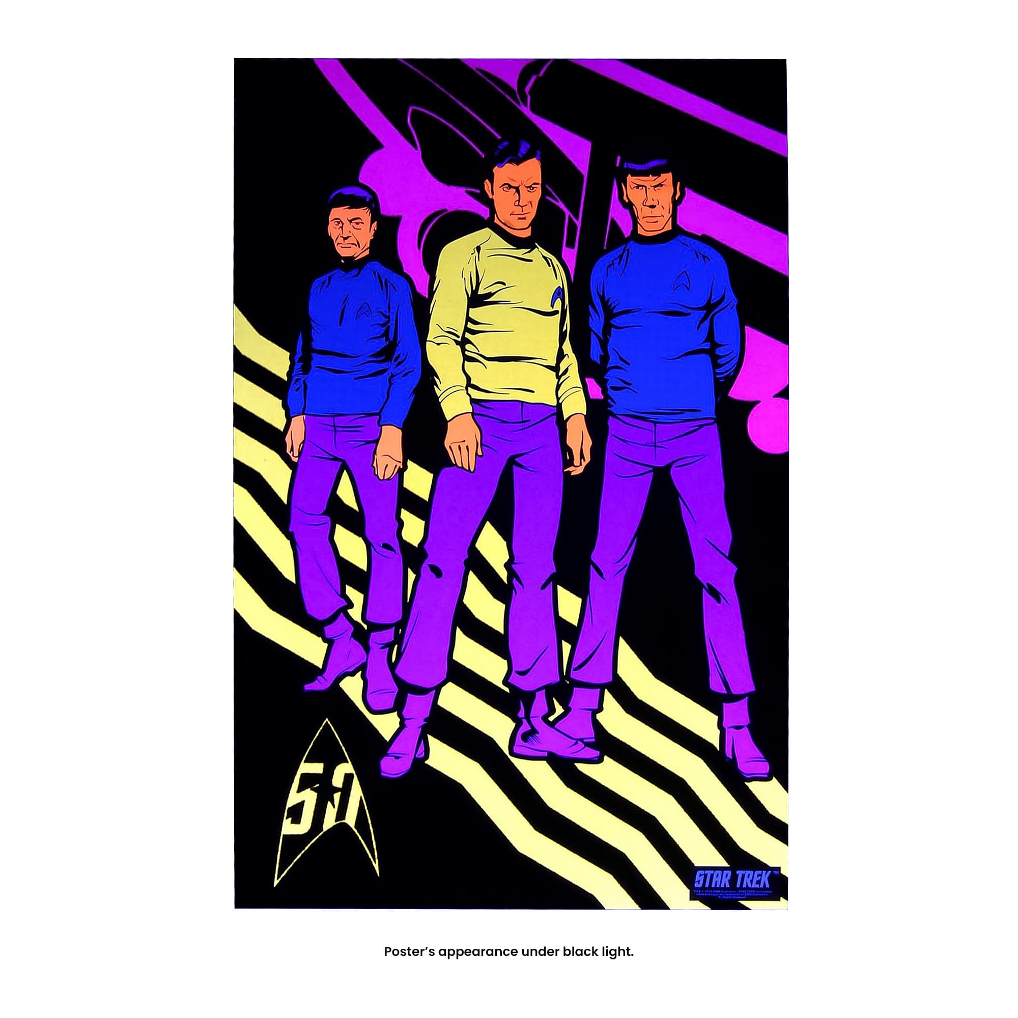 59 STAR TREK Poster's appearance under black light.