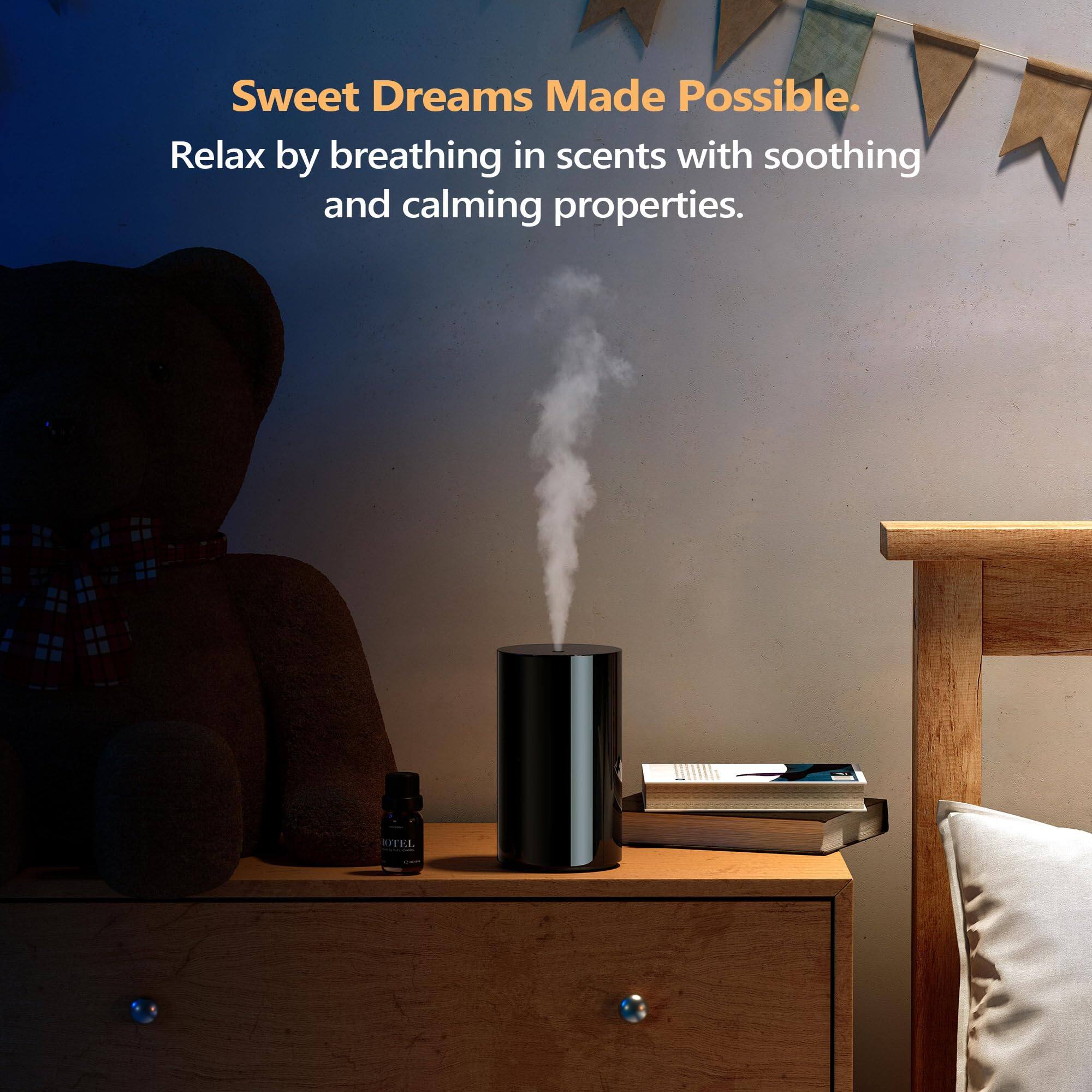 Sweet Dreams Made Possible.  
Relax by breathing in scents with soothing and calming properties.