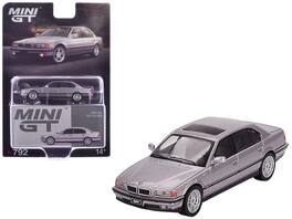 True Scale Miniatures - BMW 750IL Aspen Silver Metallic with Sun Roof Limited Edition 1/64 Diecast Model Car by Mini GT