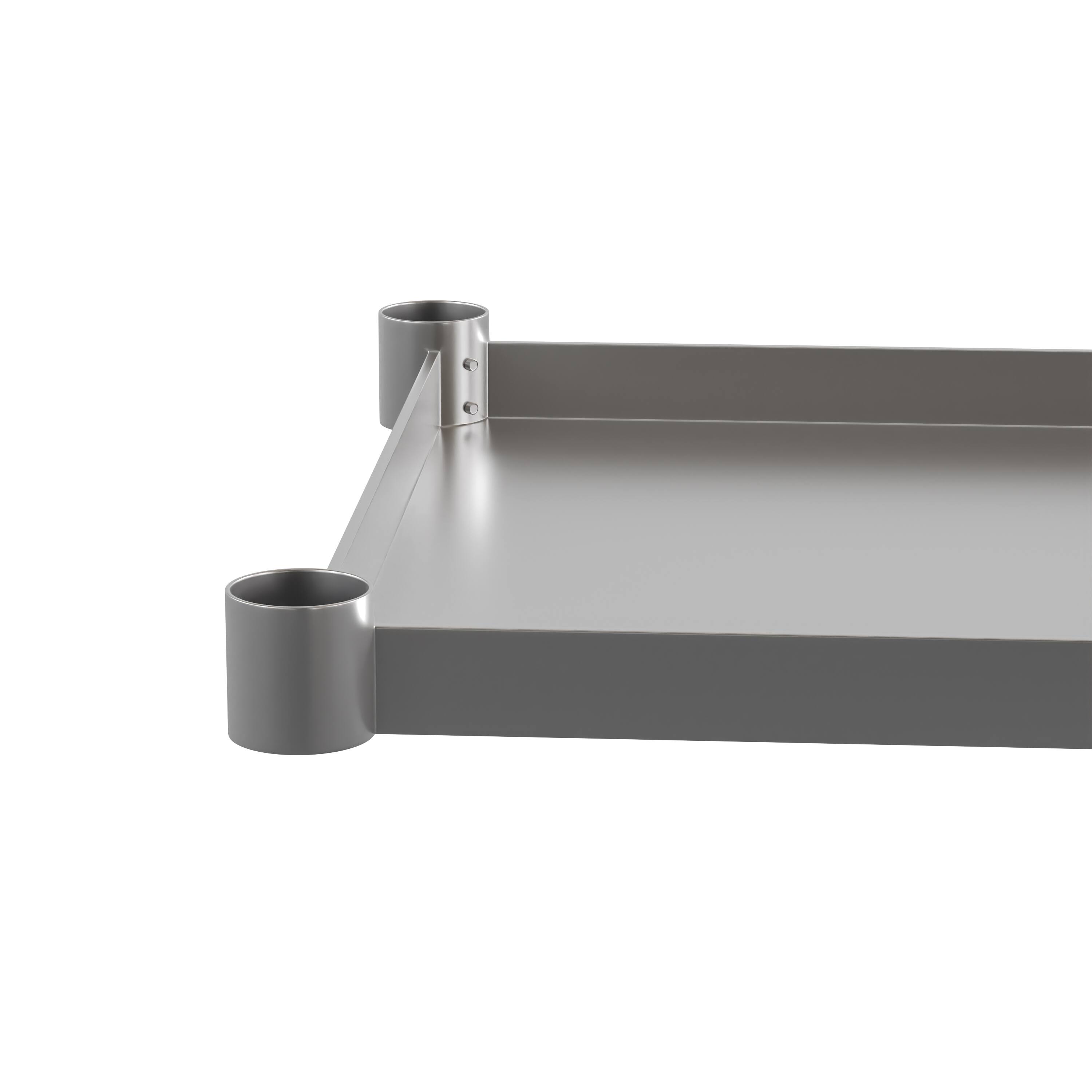 Alt View 8. Emma + Oliver - Under Shelf for Kitchen Prep and Work Tables - Adjustable Galvanized Lower Shelf for Stainless Steel Tables - Stainless Steel.
