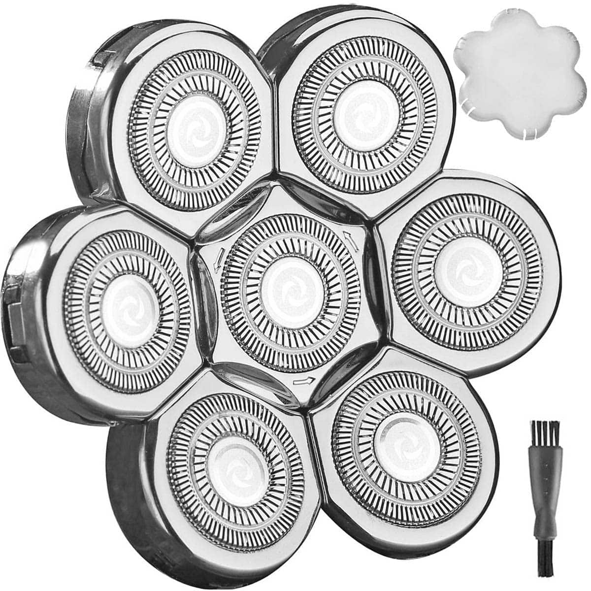 Vulpecula Spade - Universa 7 Heads Shaver Replacement Head for Head Shaver, and many Brands Head Shaver 7 Blades 7D Replacement Shaver