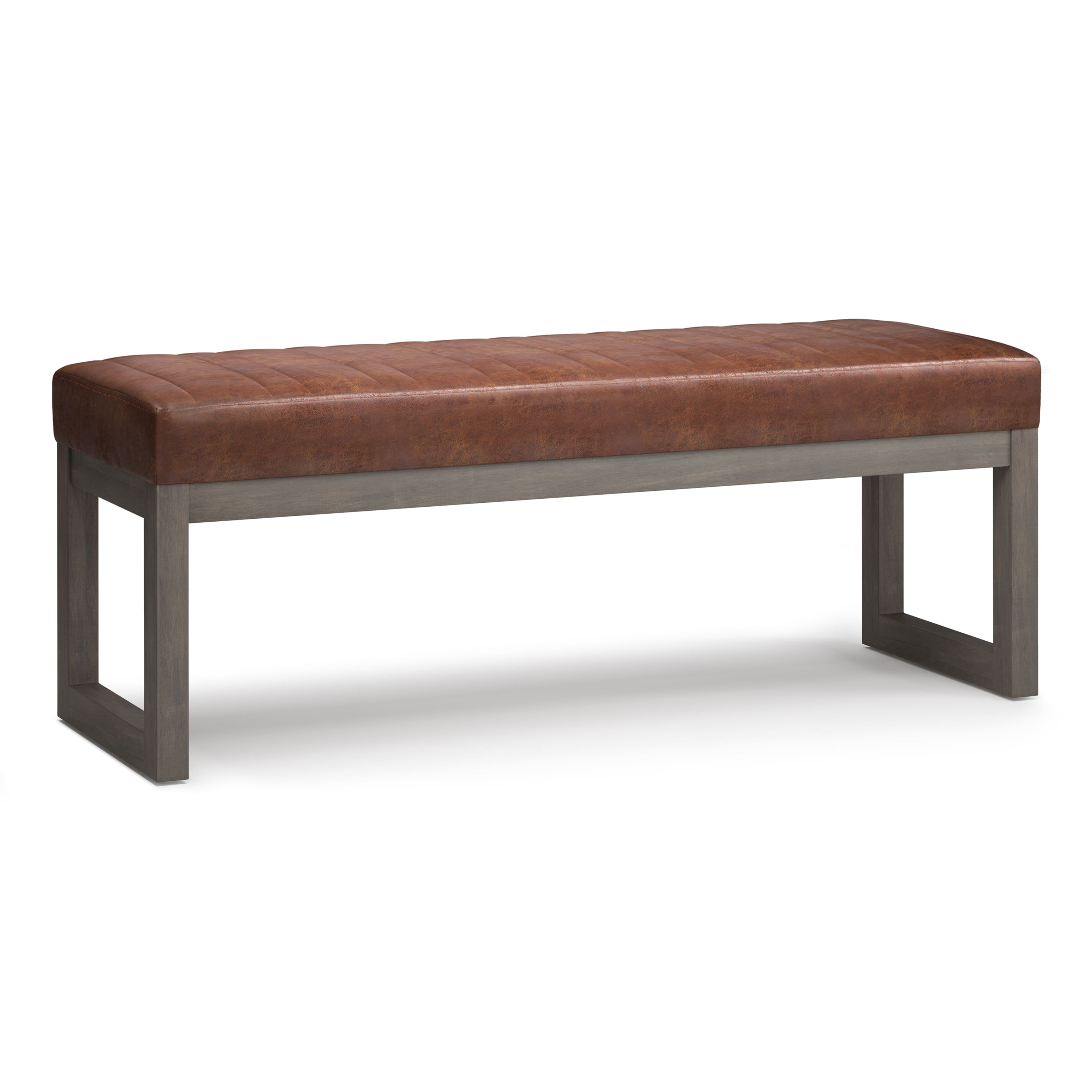 Front Zoom. Simpli Home - Casey Ottoman Bench - Distressed Saddle Brown.