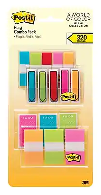 Post-it Flag Combo Pack
Flag it. Find it Fast!
A WORLD OF COLOR
MIAMI COLLECTION
320 Flags
TO DO
TO DO
TO DO
3M