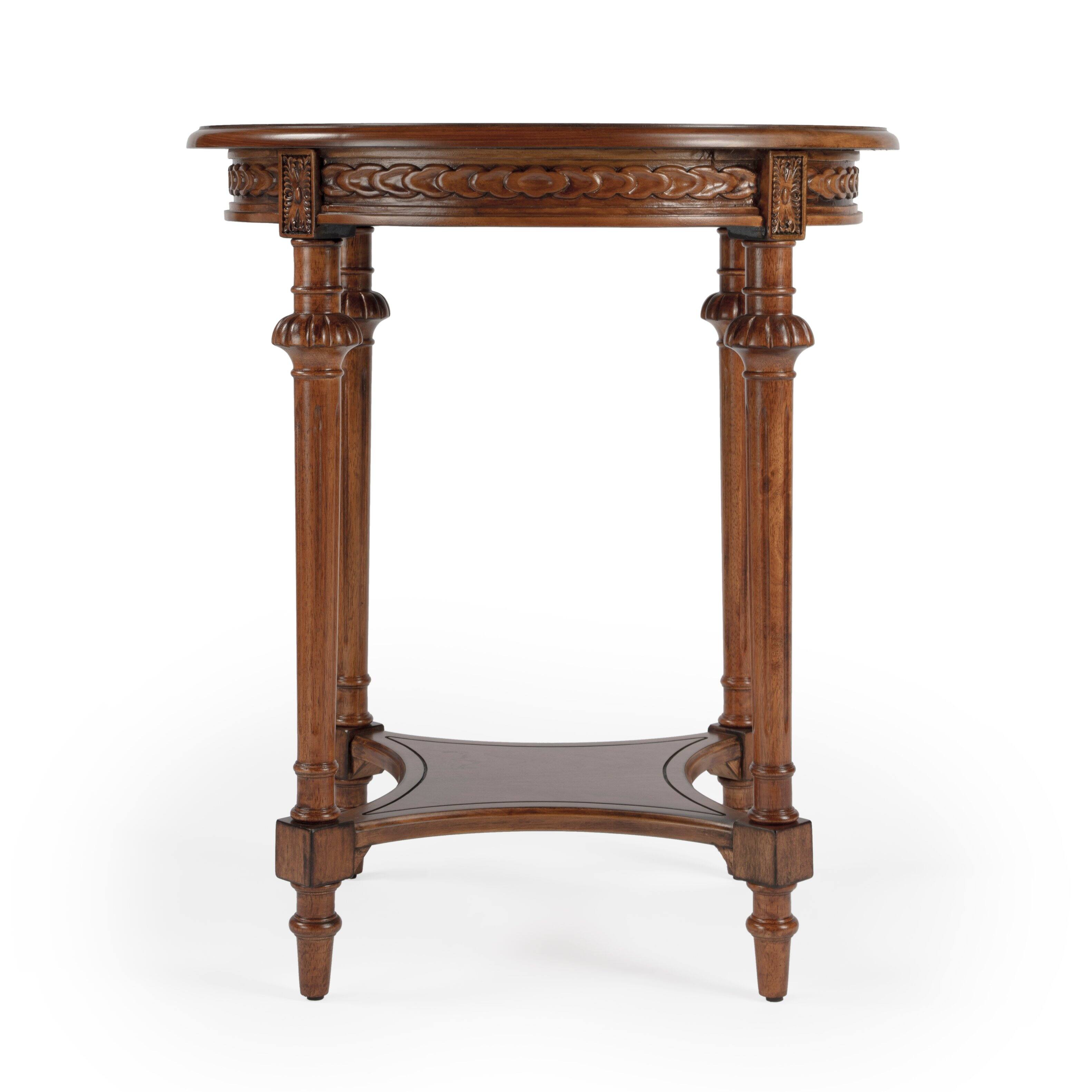 Alt View 2. Butler Specialty - Hellinger 24 in. W Round Wood Tall End Table with Open Shelf - Medium Brown.