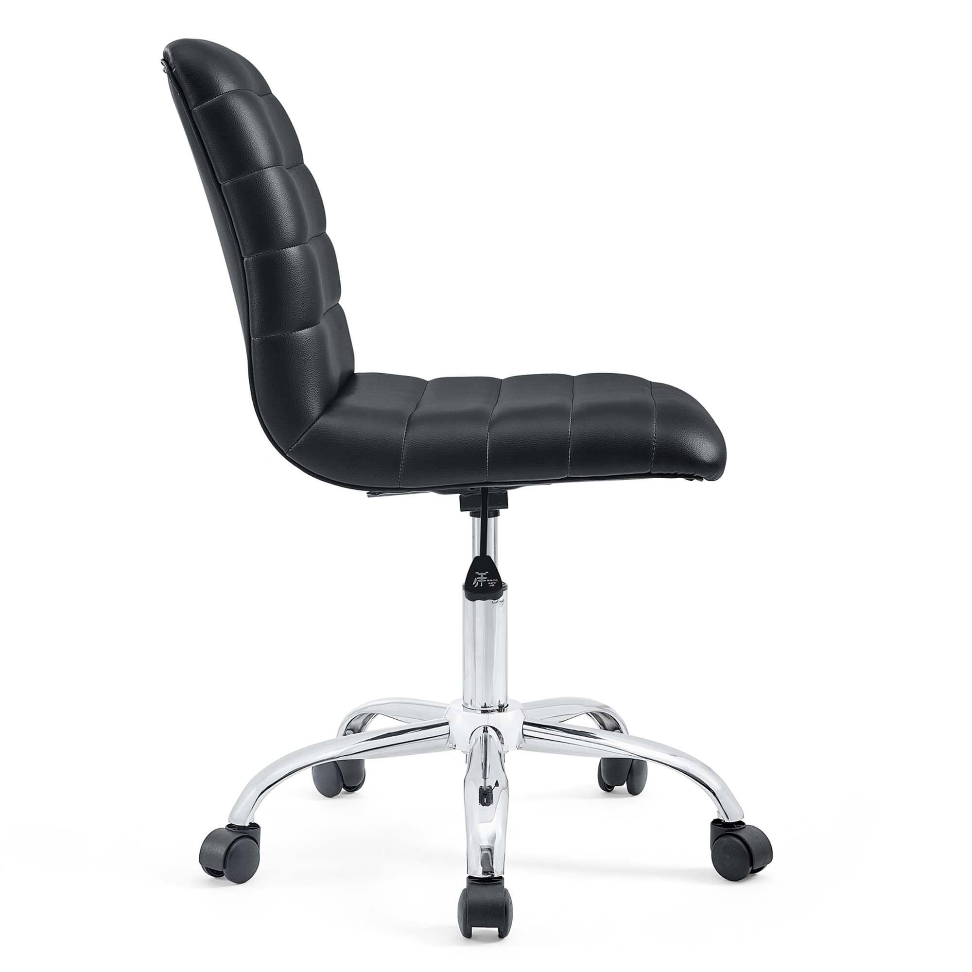 Alt View 1. Modway - Ripple Armless Mid Back Vinyl Office Chair by Modway - Black.