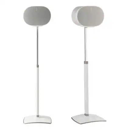 Front. Sanus - Sanus Height-Adjustable Speaker Stands for Sonos Era 300 - Pair - White.