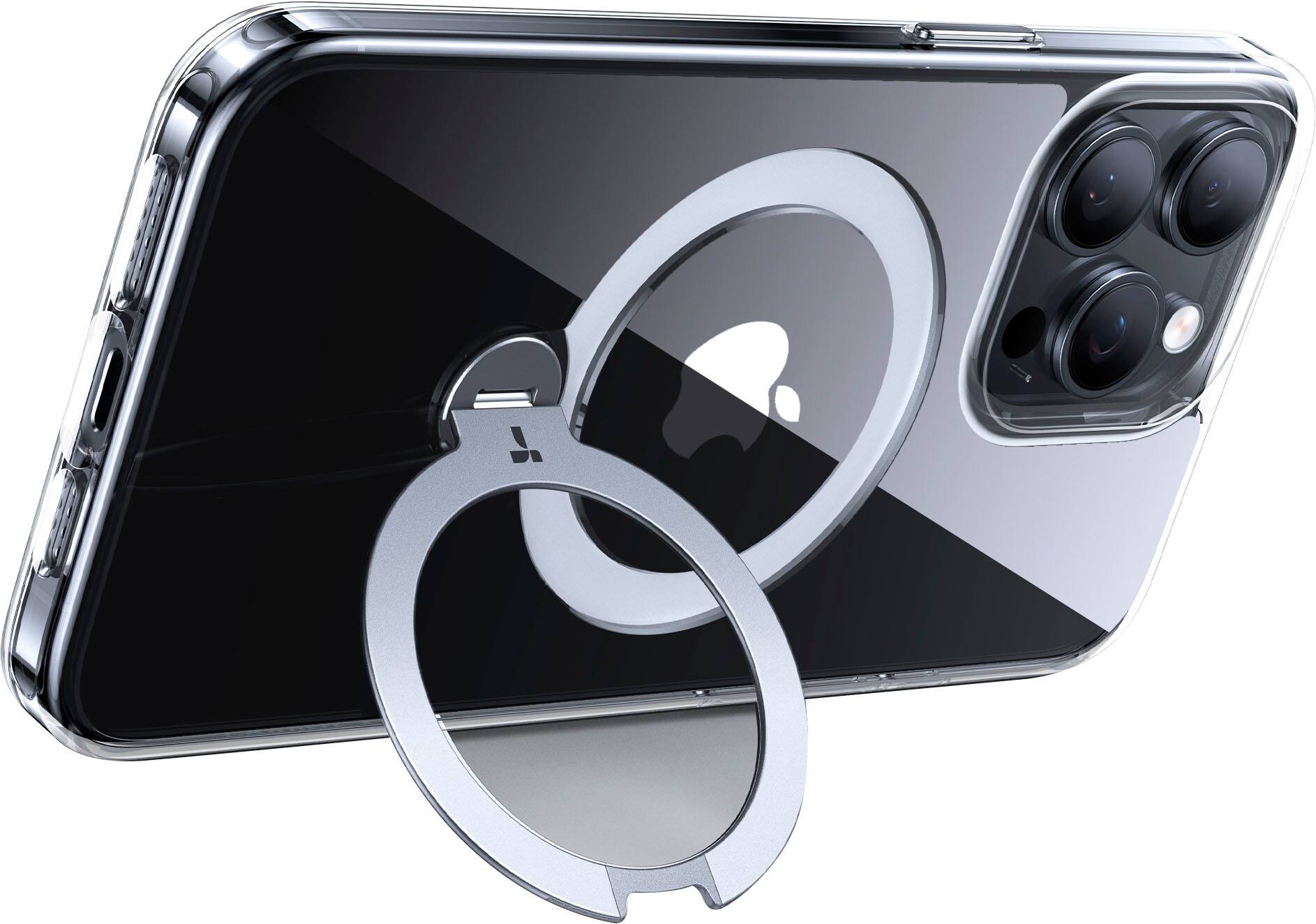 Alt View 2. TORRAS - UPRO Ostand Spin 360° Magnetic Stand Military Grade Shockproof & MagSafe-Compatible Case for Apple iPhone 15 Pro - Clear.