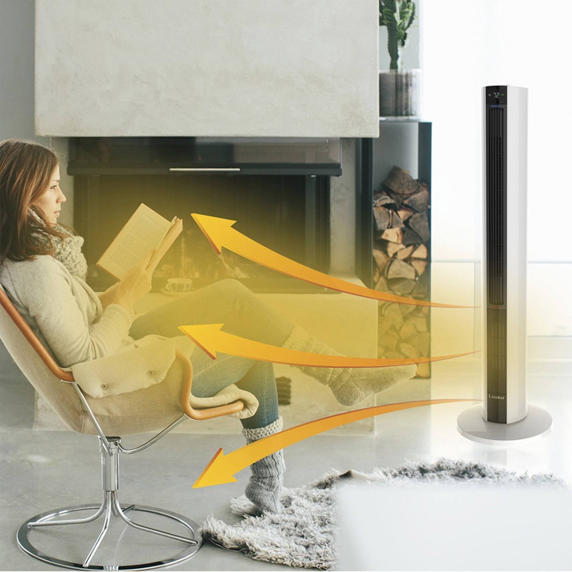 Alt View 2. Lasko - Lasko LKO-FH500 All Season Comfort Remote Control Tower Fan & Heater, White - White.