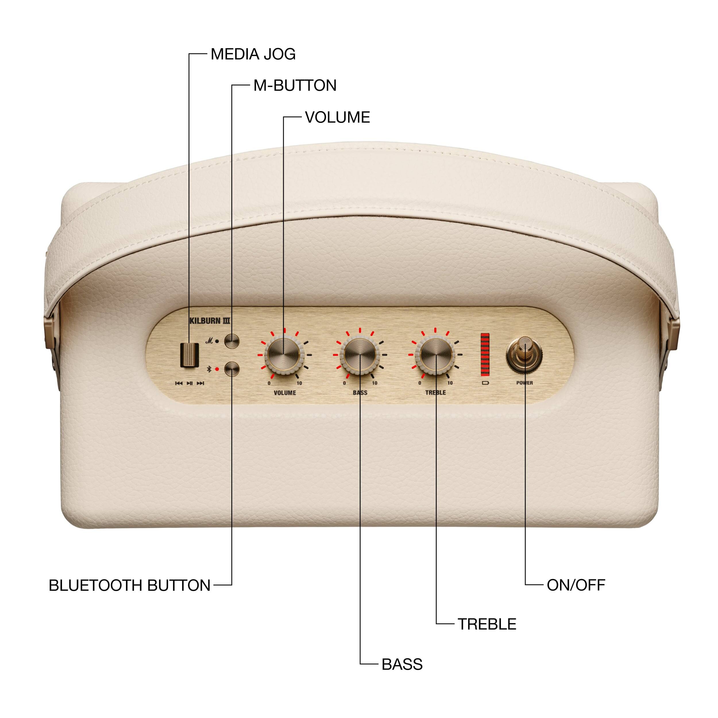 Media Jog M-Button Volume Treble Bass Bluetooth Button On/Off