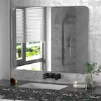 Front. PAIHOME - Classic Stainless Steel Rectangular Wall Mirror - Waterproof and Rustproof Bathroom Mirrors Modern Mirror - Silver-16x24 Inch.