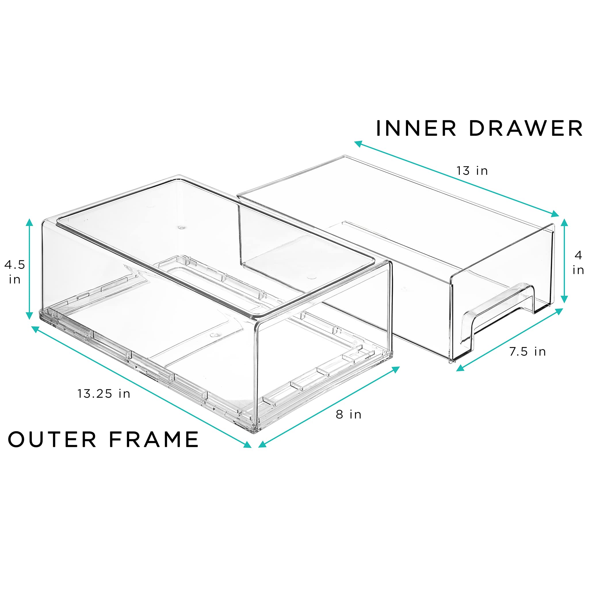 INNER DRAWER  
13 in  
4.5 in  
4 in  
7.5 in  
13.25 in  

OUTER FRAME  
8 in