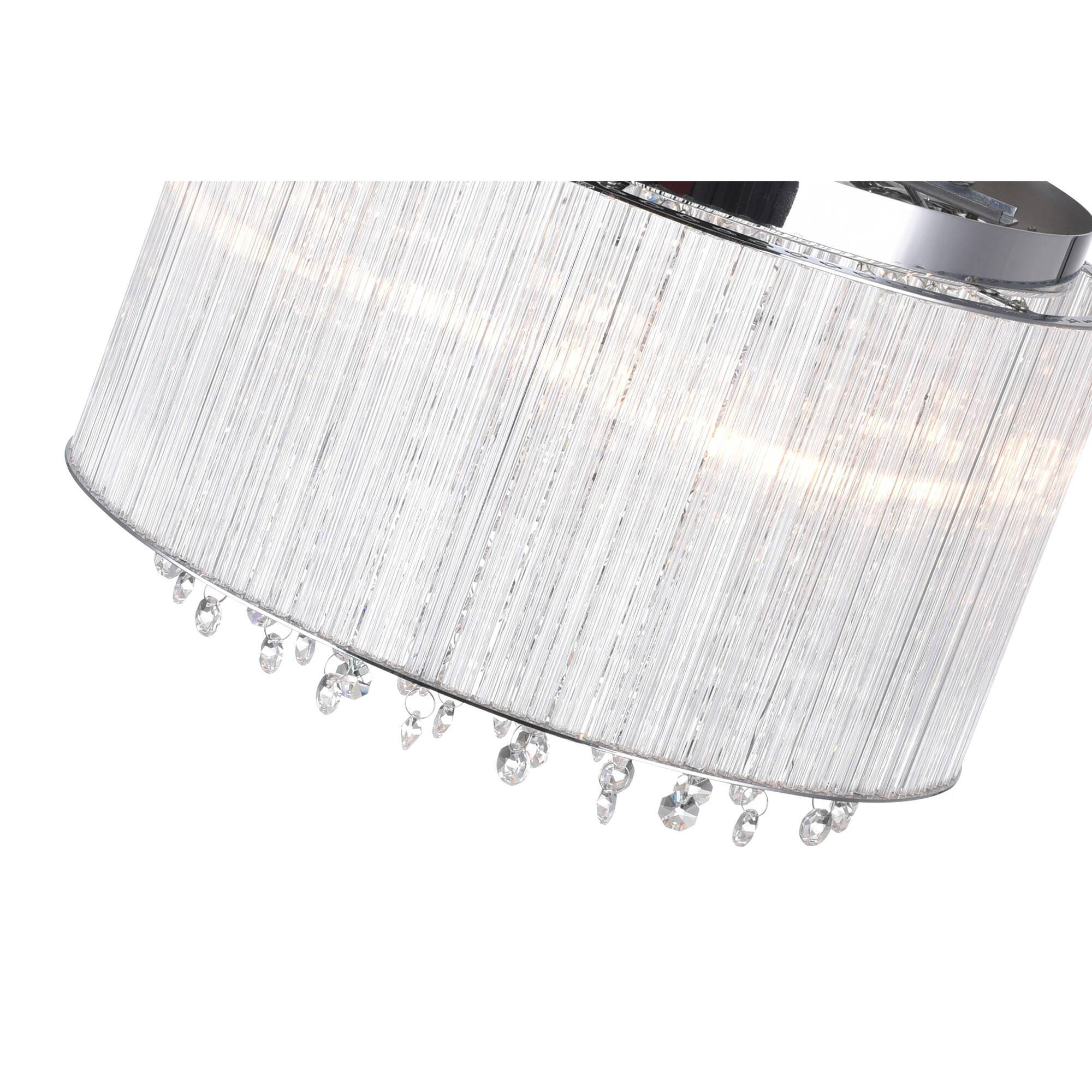 Left. CWI Lighting - Spring Morning 6 Light Drum Shade Flush Mount With Chrome Finish - Chrome.