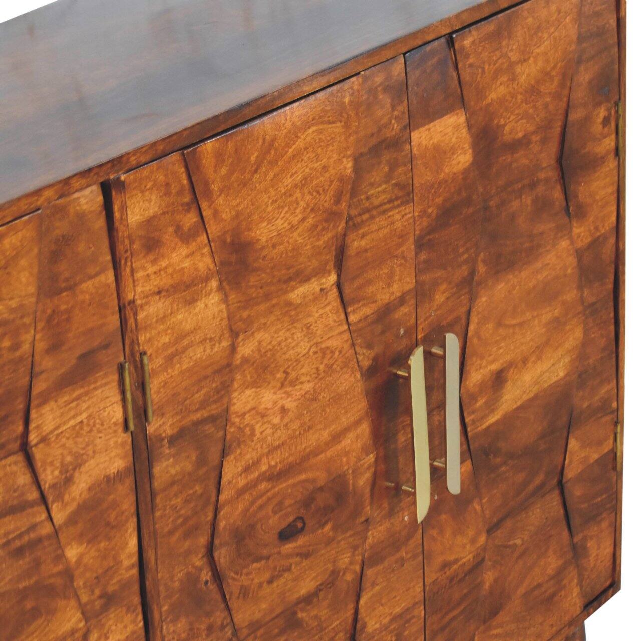 Alt View 2. Artisan Furniture - Artisan Furniture Solid Wood Wavecrest Chestnut Cabinet, Brown - Brown.
