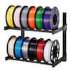Front. VEVOR - Wall Mount Printer Filament Storage Rack, 2-Tier Wall Bracket Storage Shelf, Rolling Filament Spool Holders Racks - Black.