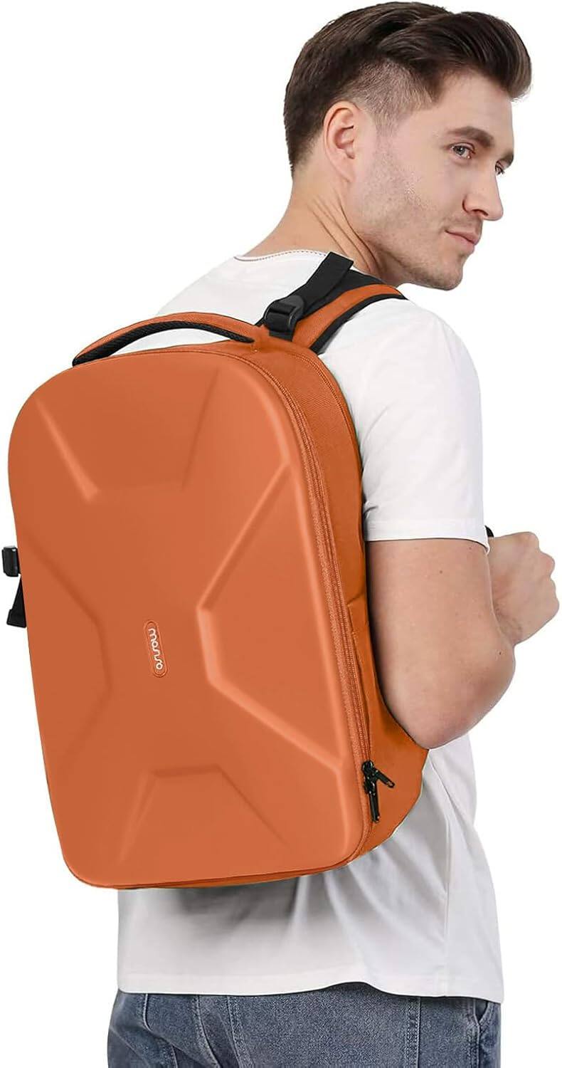 Alt View 2. mosiso - Camera Backpack 15-16 inch Waterproof Hardshell Camera Bag with Tripod Holder&Laptop Compartment - Orange.