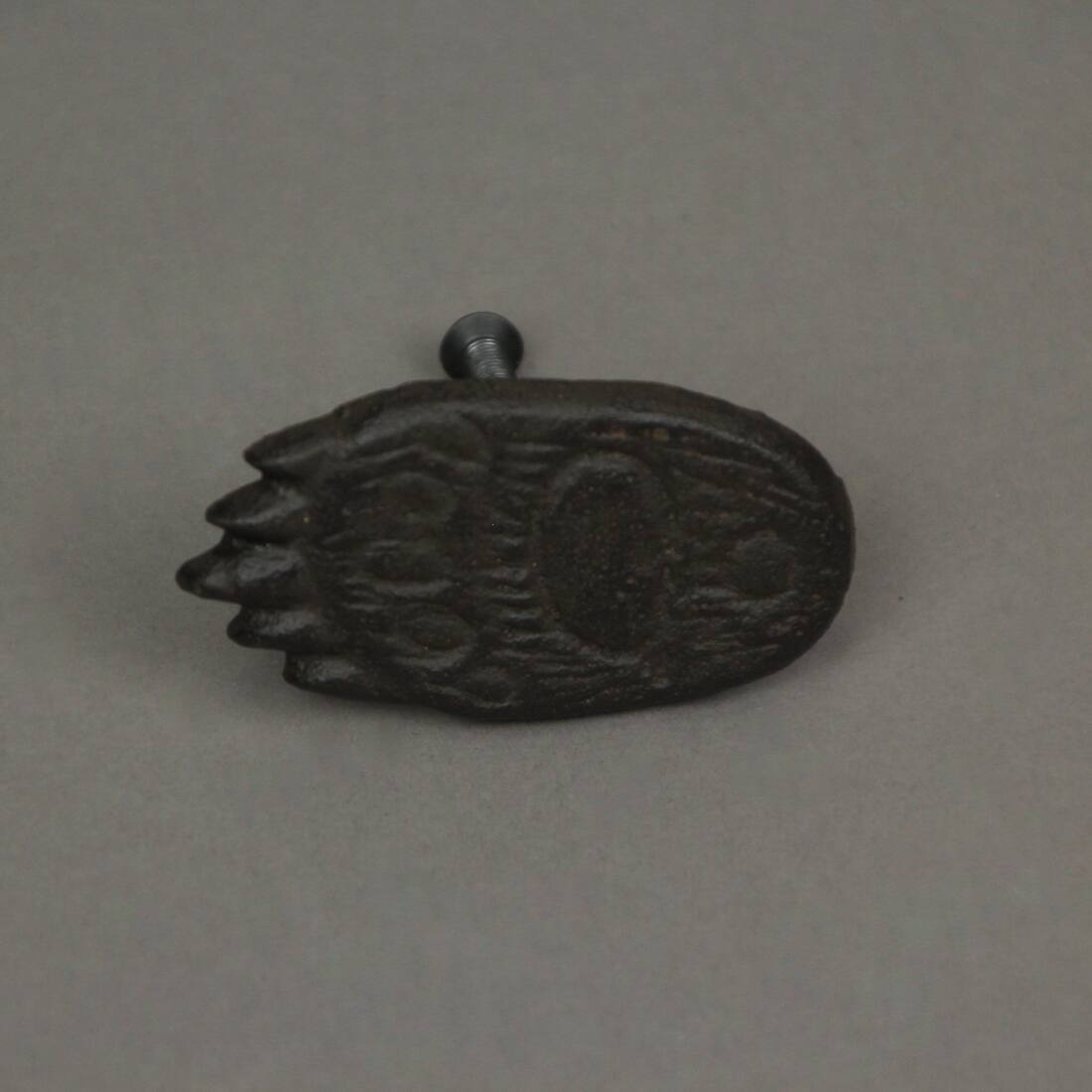 Alt View 3. Zeckos - Set of 6 Cast Iron Animal Tracks Bear Paw Cabinet Knob Drawer Pulls Cabin Decor - Brown.