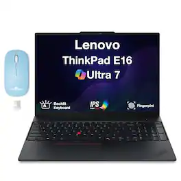 Lenovo - Upgraded - ThinkPad E16, 16" FHD+ Laptop, Intel Ultra 7-256V, 16GB, 1TB SSD, Built-in NPU, FP, Backlit KB, Win11P - Wireless Mouse - Black