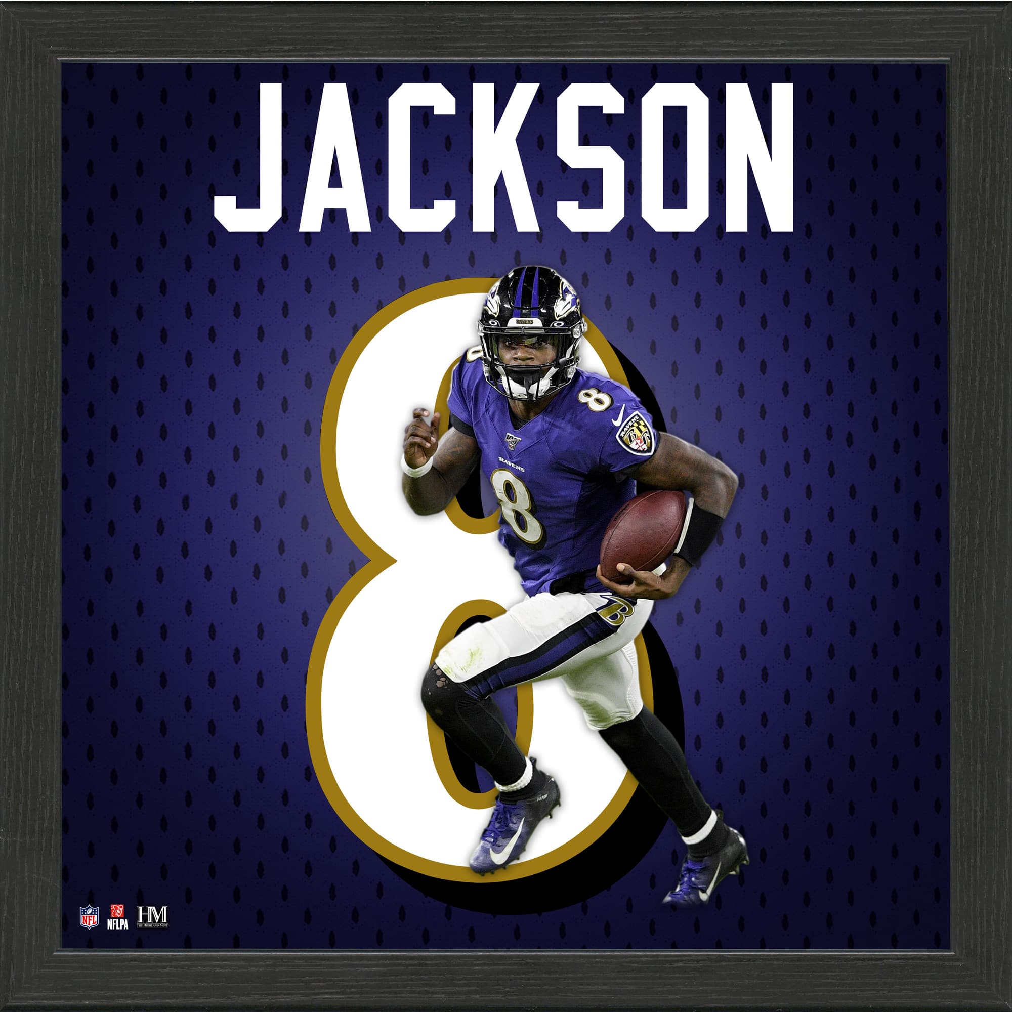Highland Mint - Lamar Jackson Baltimore Ravens 13'' x 13'' Jersey Number Frame - Multicolor price history on PriceWatchPro