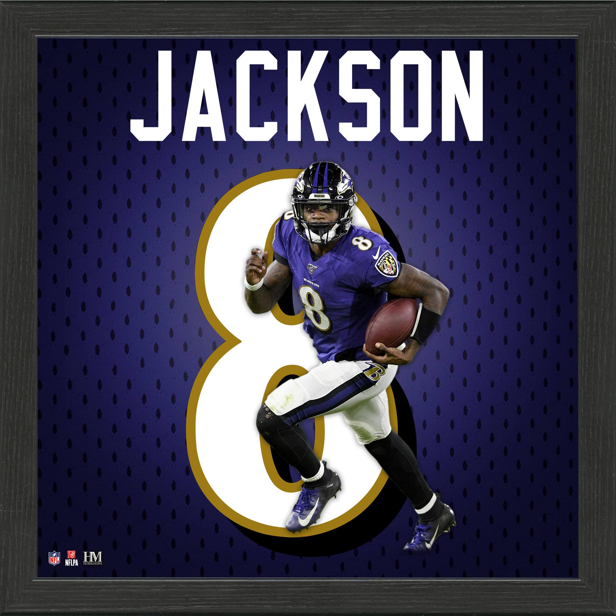Lamar Jackson Baltimore Ravens 13'' x 13'' Jersey Number Frame