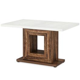 Kadyn - Dining Table, Living Room Table 47" Wooden, Farmhouse Kitchen Dinner Table for 4,Brown - White