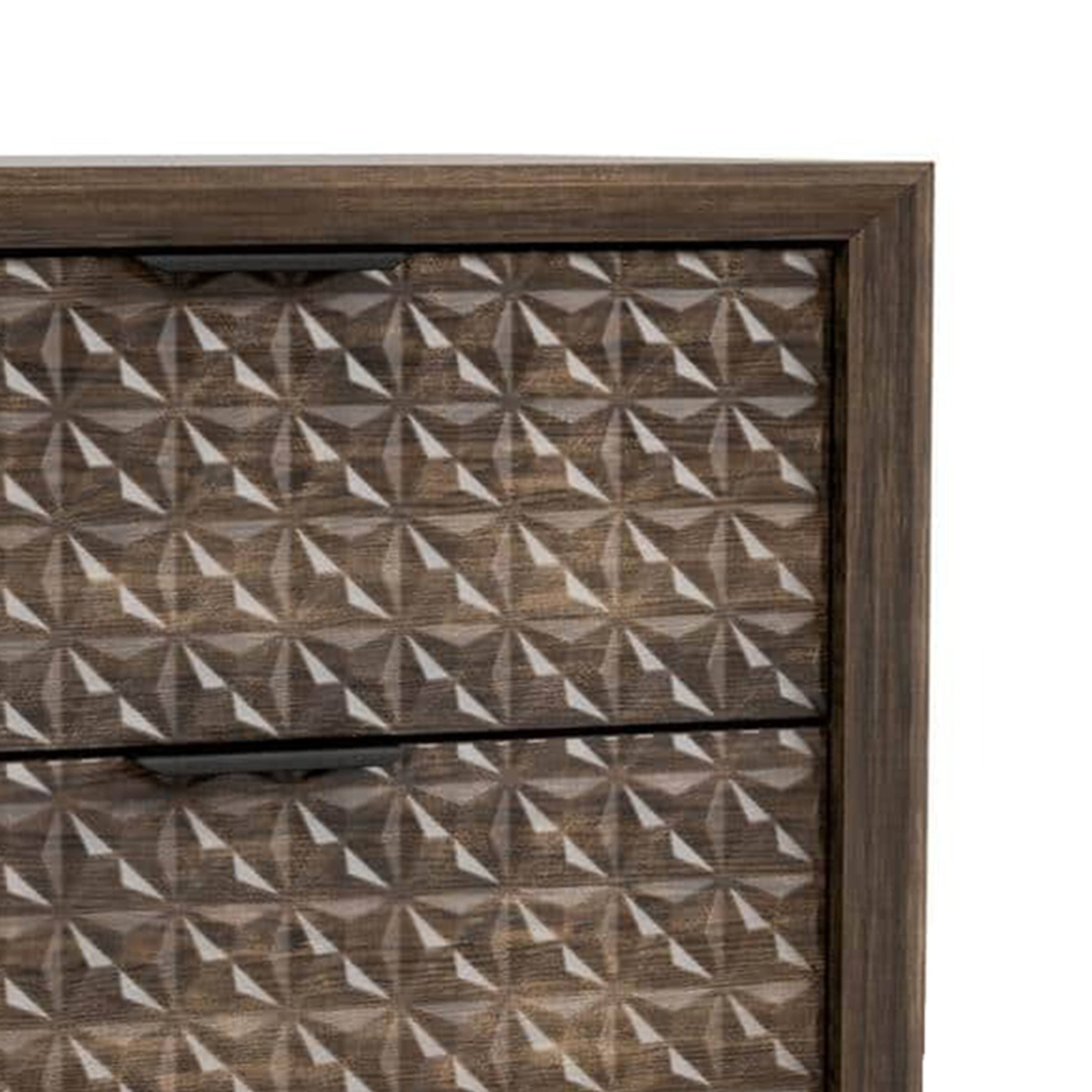 Alt View 2. Manhattan Lane - Fel Nightstand, 2 Drawers, 25 Inch - Brown, Black.