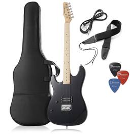 Davison Guitars - Left Handed 39" Full Size Electric Guitar - Beginner Kit - Black