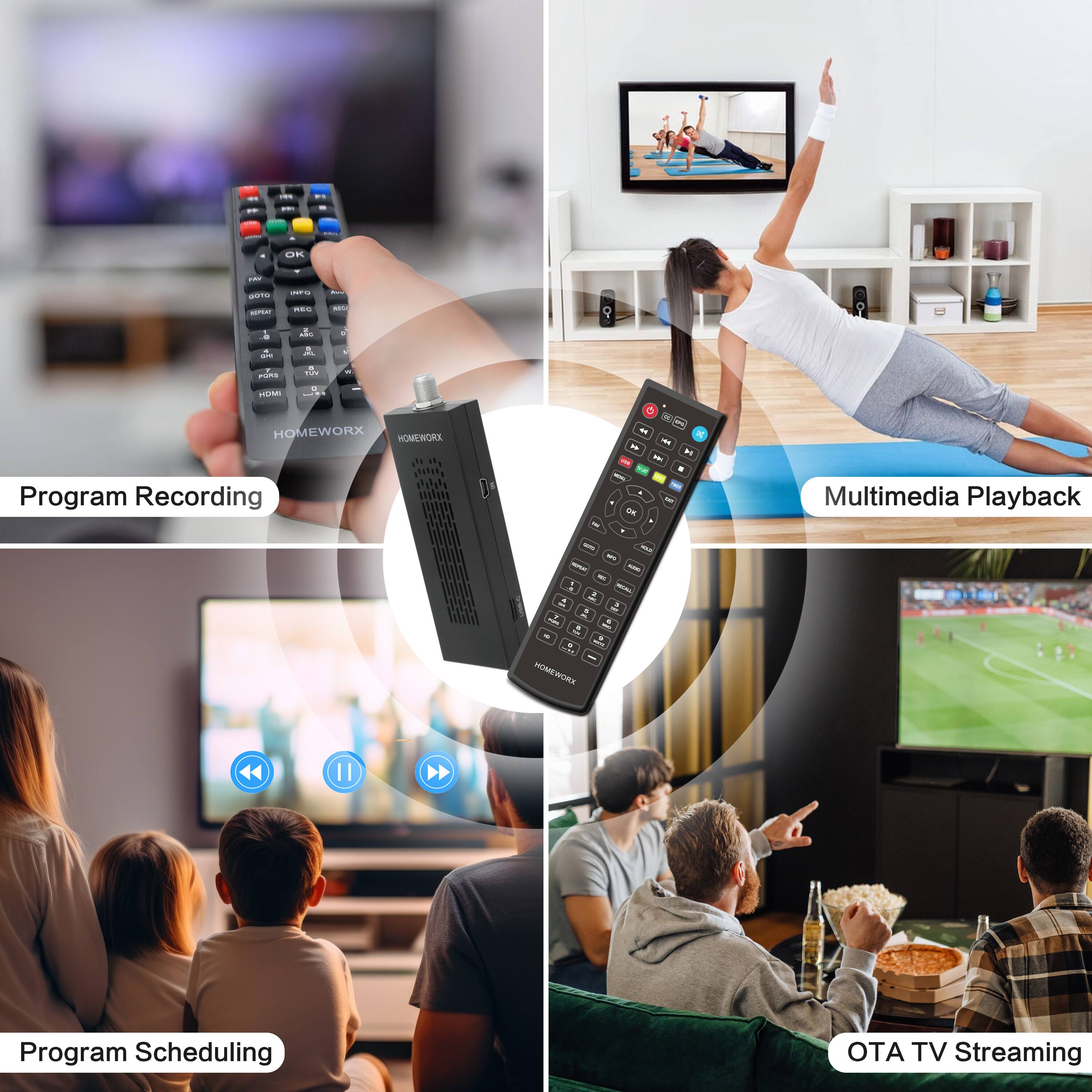 - Program Recording
- Multimedia Playback
- Program Scheduling
- OTA TV Streaming