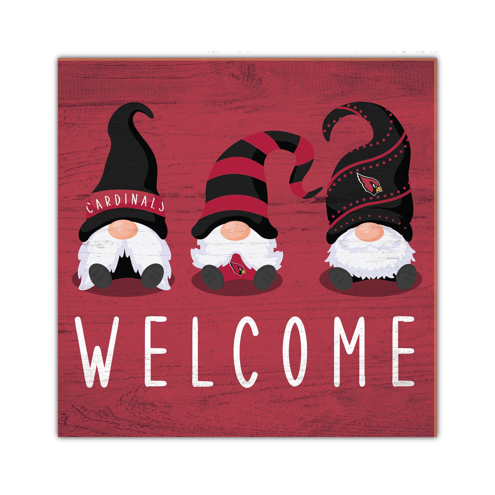Arizona Cardinals 10'' x 10'' Welcome Gnomes Sign