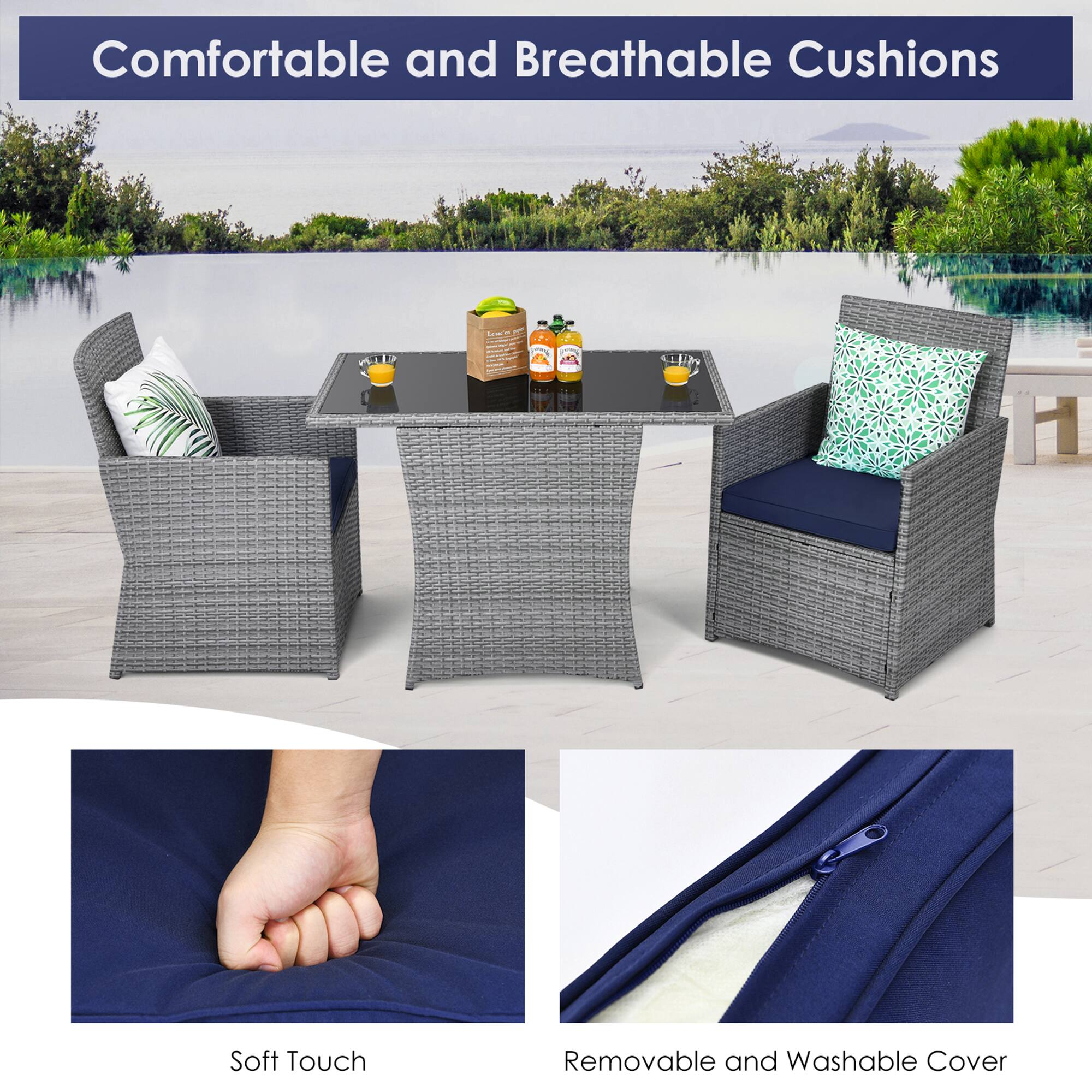 Comfortable and Breathable Cushions

Soft Touch

Removable and Washable Cover