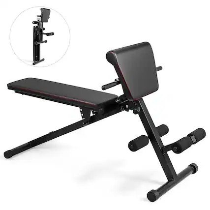 Front. Costway - Adjustable Weight Bench Strength Workout Full Body Exercise - Black.