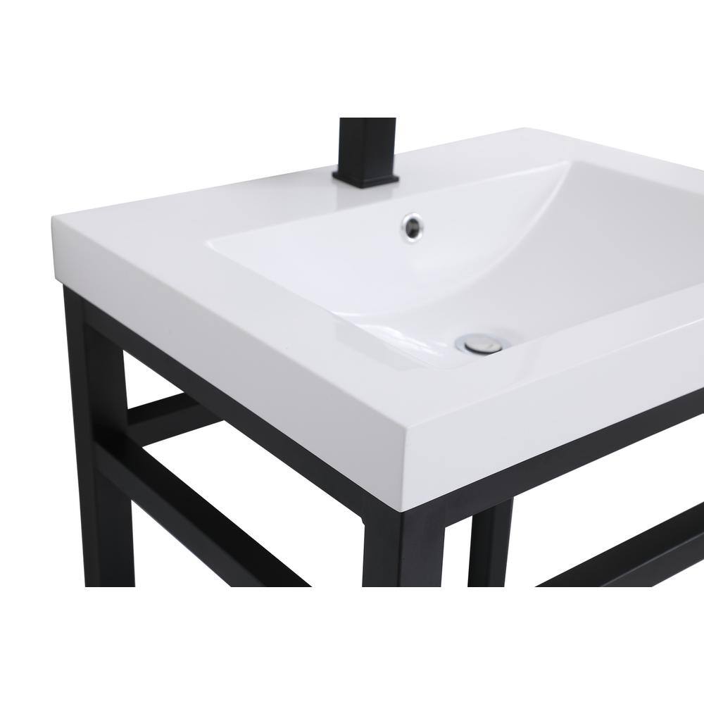 Alt View 1. Elegant Kitchen and Bath - 24 inch Single Bathroom Metal Vanity in Black - Black.