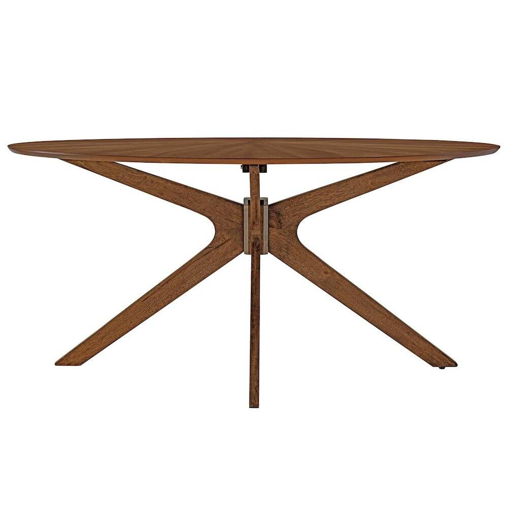 Alt View 1. Modway - Crossroads 63" Oval Wood Dining Table - Brown.