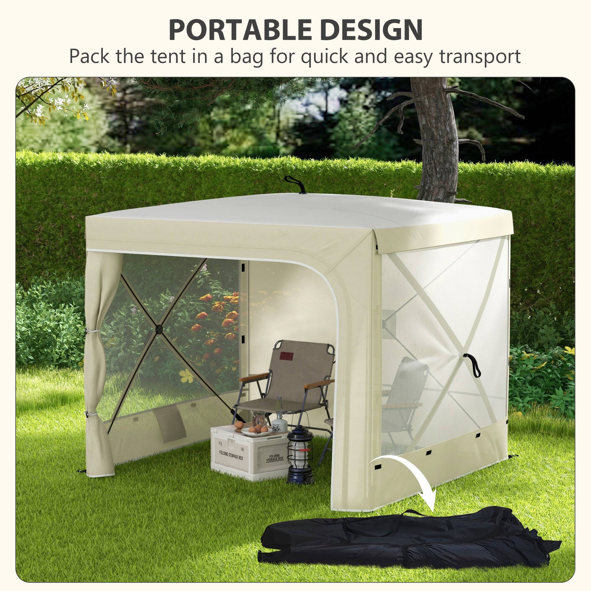 PORTABLE DESIGN  
Pack the tent in a bag for quick and easy transport