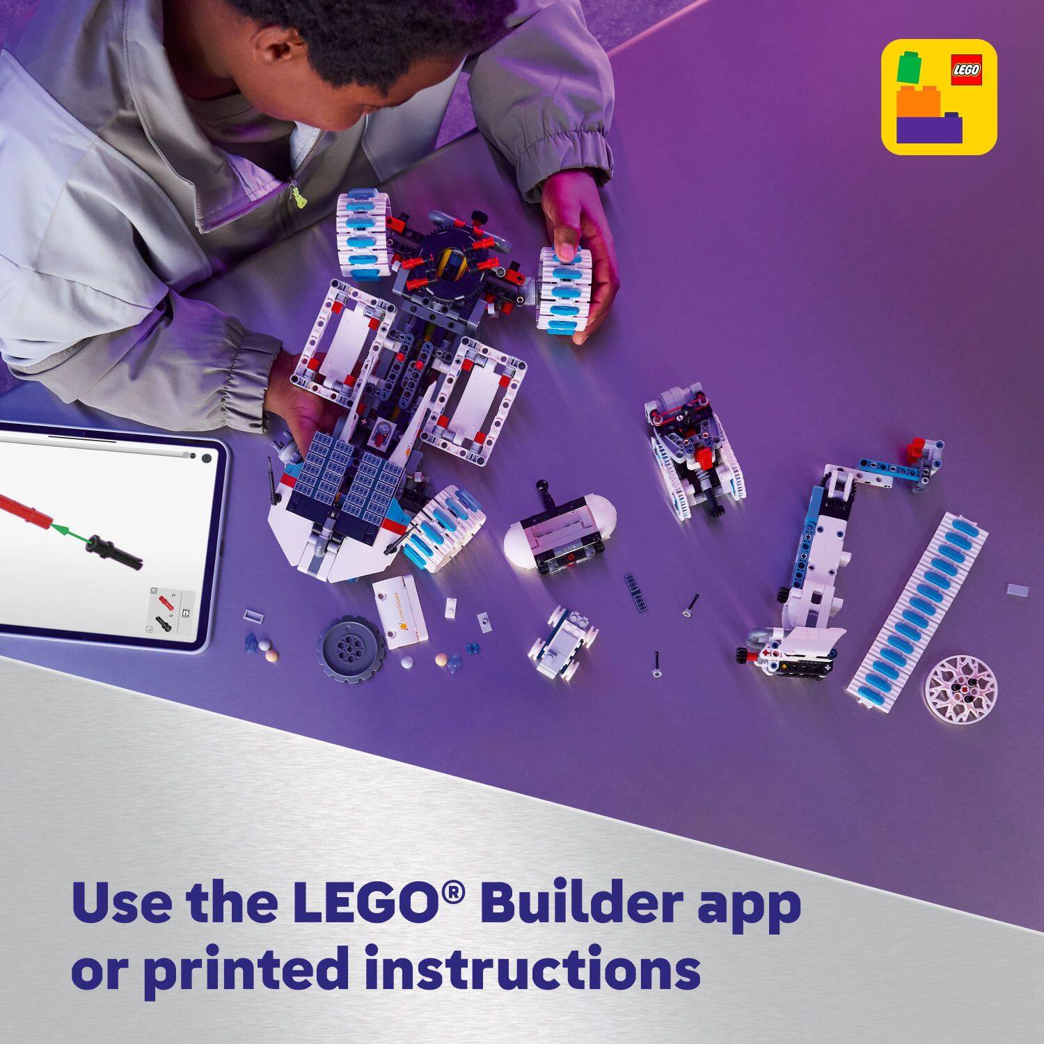 Use the LEGO® Builder app or printed instructions
