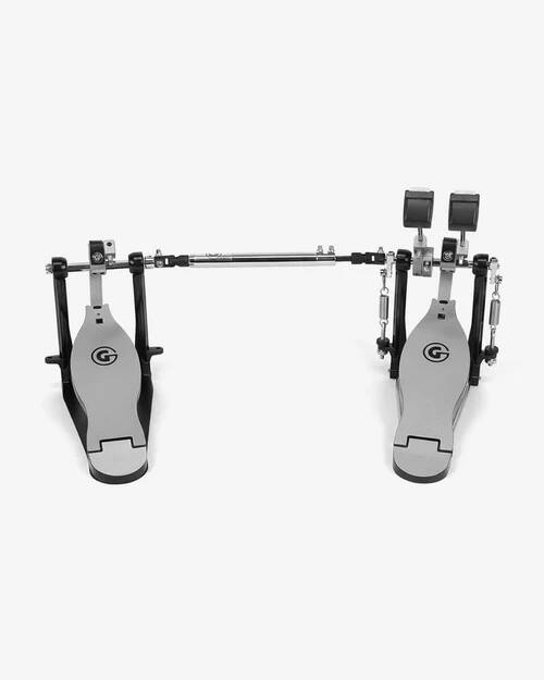 Front. Gibraltar Hardware - Velocity Strap Drive Double Bass Drum Pedal, Lightweight Frame with Kevlar Strap Drive, G-Style Footboards.