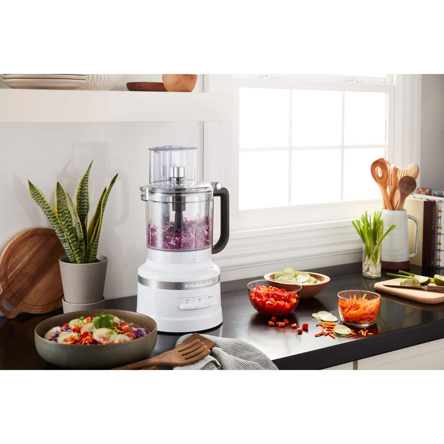 Alt View 6. KitchenAid - 13-Cup Food Processor with Work Bowl in White - White.