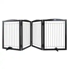 VEVOR - Free Standing Dog Gate, 32" Hx96.5" W Freestanding Pet Gate, 4 Panels Foldable Dog Gate for Wide and Narrow Passageways