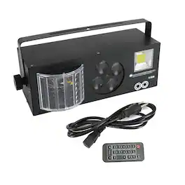 Topteng - 4-in-1 80W Stage Light – RGBW + Gobo Wheel + Strobe, DMX512, Remote, 1-25Hz Flash, Fit for DJ, Club & Wedding Parties - Black