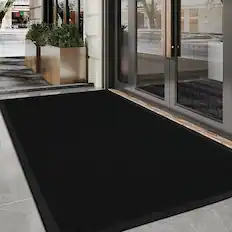 Front. Winado - 47x35 Inch Waterproof Entrance Mat Non-Slip Welcome Floor Mat In/Outdoor Entrance Mat Doormat for Porch Patio Commercial - Black.