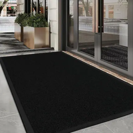 Front. Winado - 47x35 Inch Waterproof Entrance Mat Non-Slip Welcome Floor Mat for Porch Patio Commercial - Black.