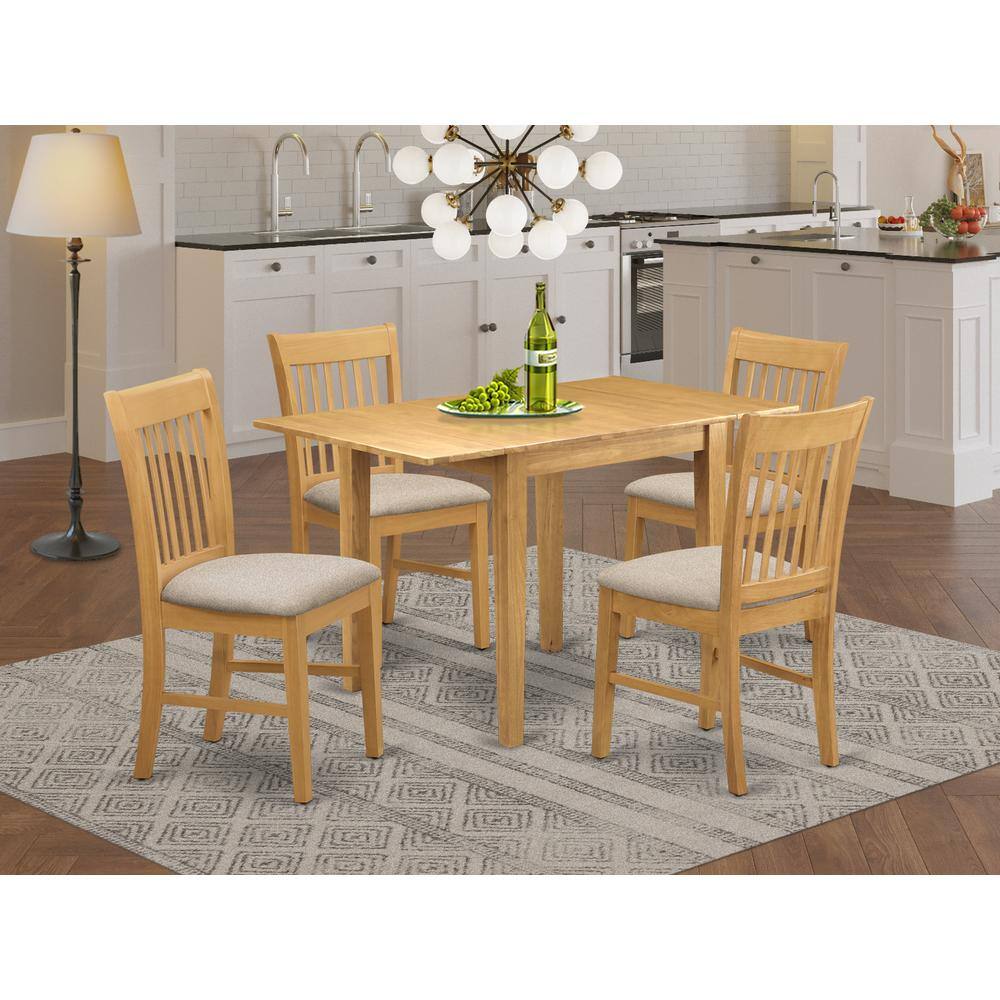 Angle. East West Furniture - Dining Room Set Oak - Brown.