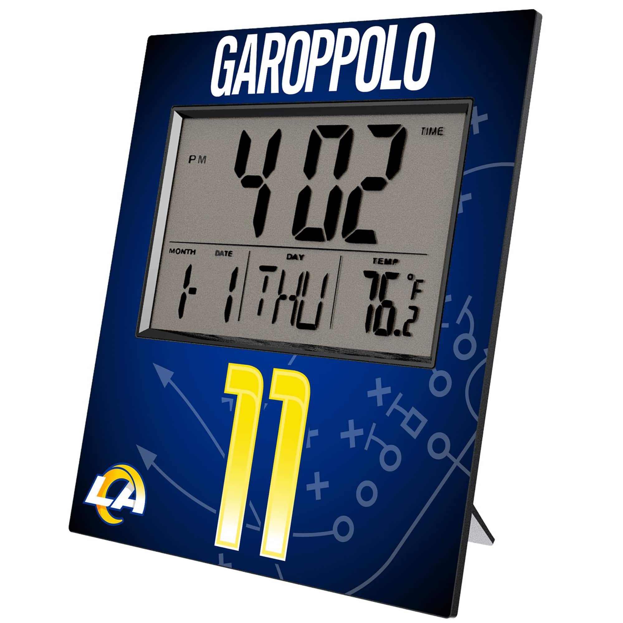 Keyscaper - Jimmy Garoppolo Los Angeles Rams Digital Desk & Wall Clock - Multicolor