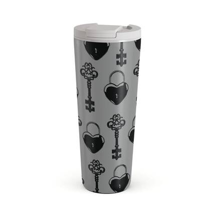 Front. Burga - Keyholder - Travel Mug Flap Lid 700 ml - Gray.