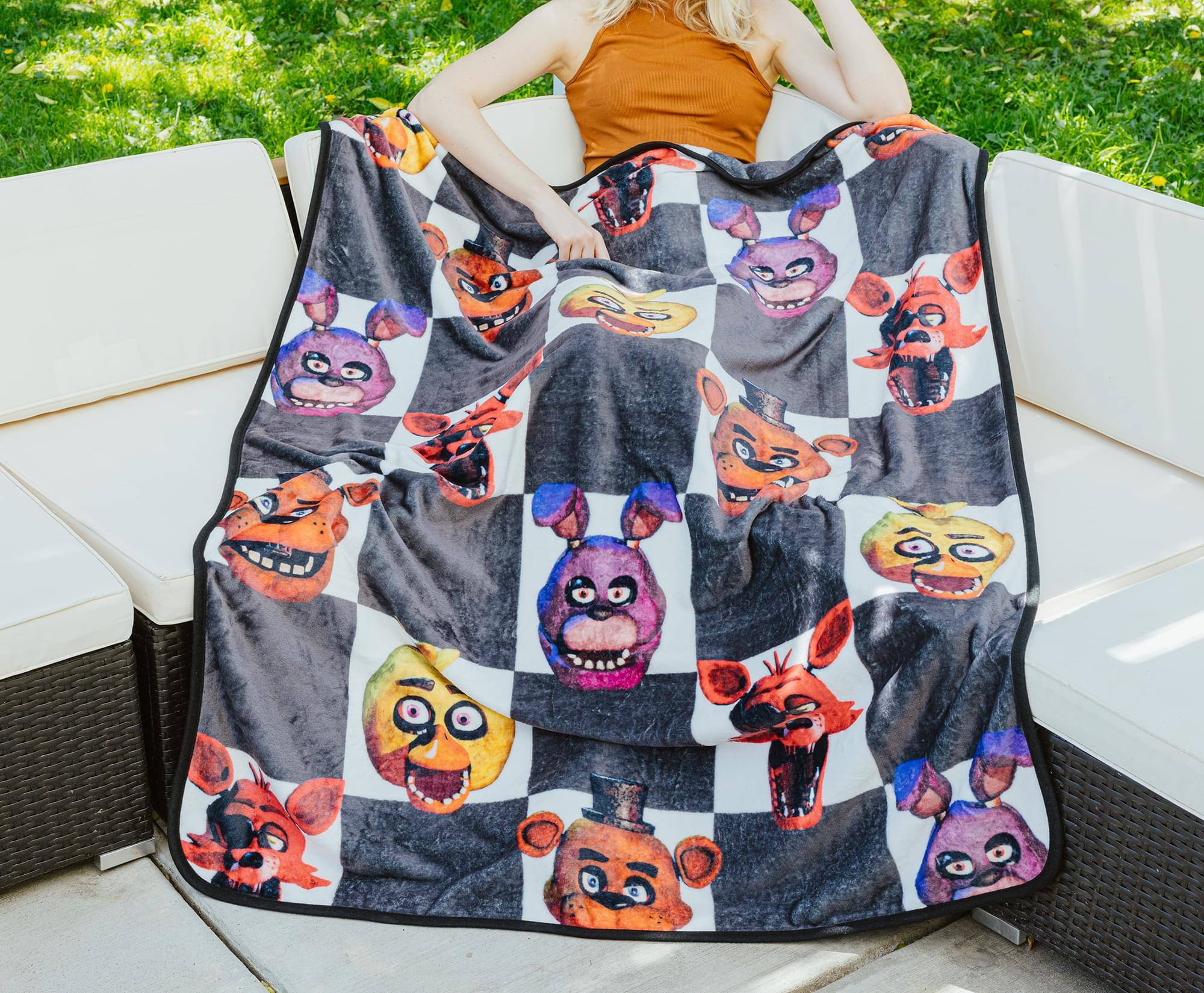 Alt View 4. Silver Buffalo - Five Nights At Freddy's Checkerboard Fleece Throw Blanket | 45 x 60 Inches - Multi-Colored.