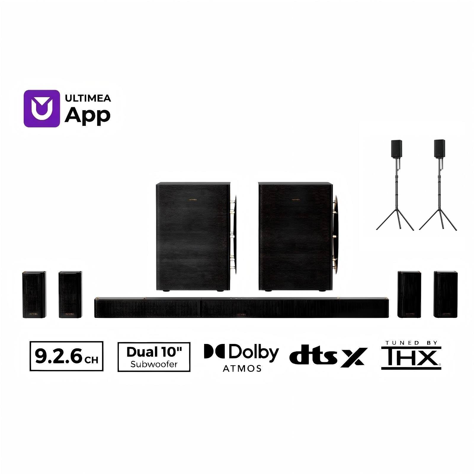 ULTIMEA App

ACINOS

9.2.6 CH

Dual 10" Subwoofer

TUNED BY Dolby dts:X IHX ATMOS
