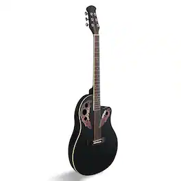 Winado - 41in Acoustic-Electric Guitar, 6 String Cutaway Guitar with EQ-7545R Bass Preamp with Four-Band EQ, Unique Round-back