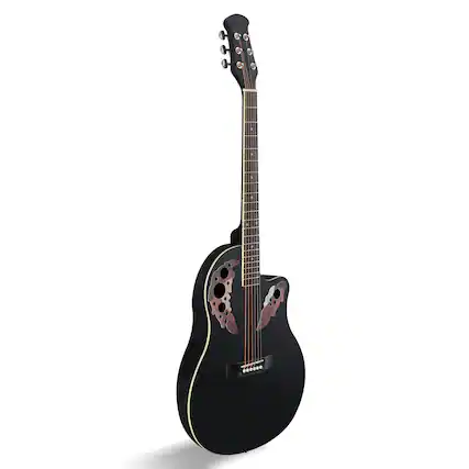 Front. Winado - 41in Acoustic-Electric Guitar, 6 String Cutaway Guitar with EQ-7545R Bass Preamp with Four-Band EQ, Unique Round-back.