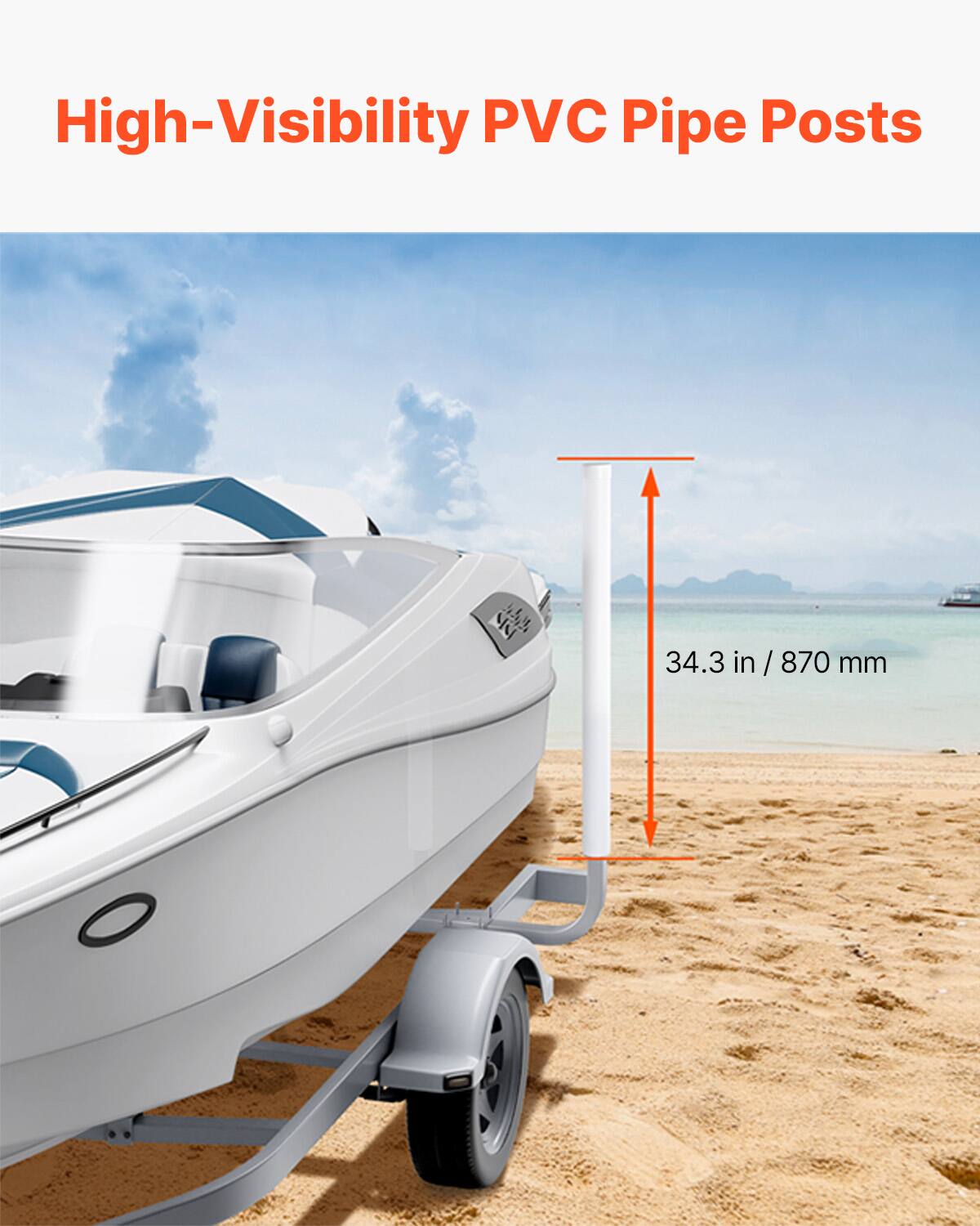 High-Visibility PVC Pipe Posts  
34.3 in / 870 mm